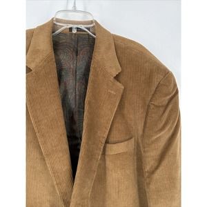 Lauren Ralph Lauren Sport Coat Jacket Blazer Mens 46L Wider Whale Corduroy Brown